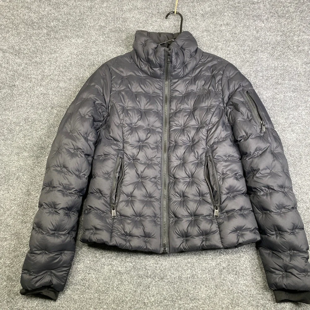 The North Face Womens Black Cross Quilted Down Puffer Jacket Small FA19 Zip Up - Picture 1 of 12